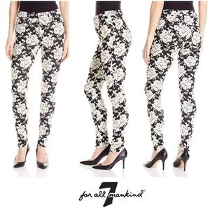 7 For All Mankind Jacquard Pants Black & White 27